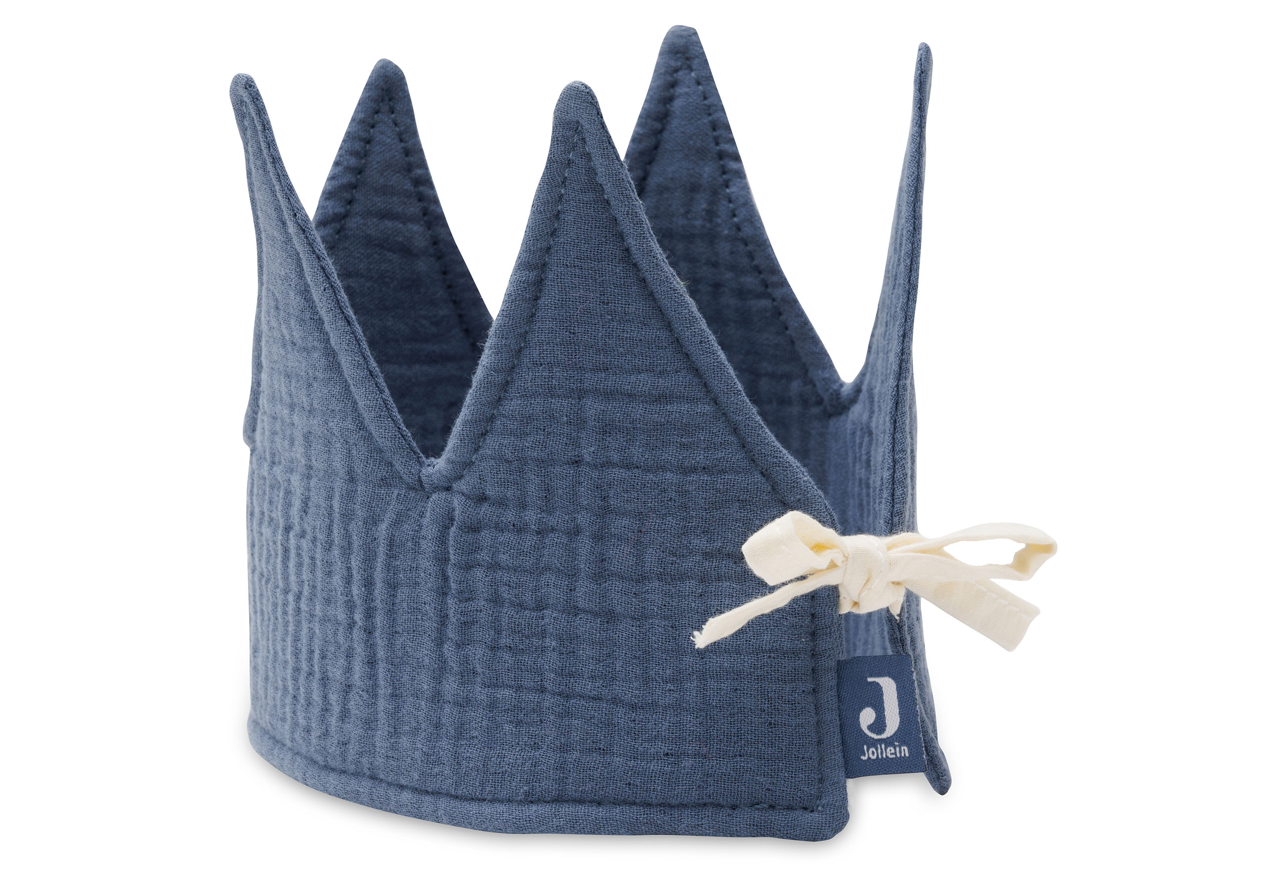 Jollein Geburtstagskrone aus Stoff 12 x 35 cm Jeans Blue