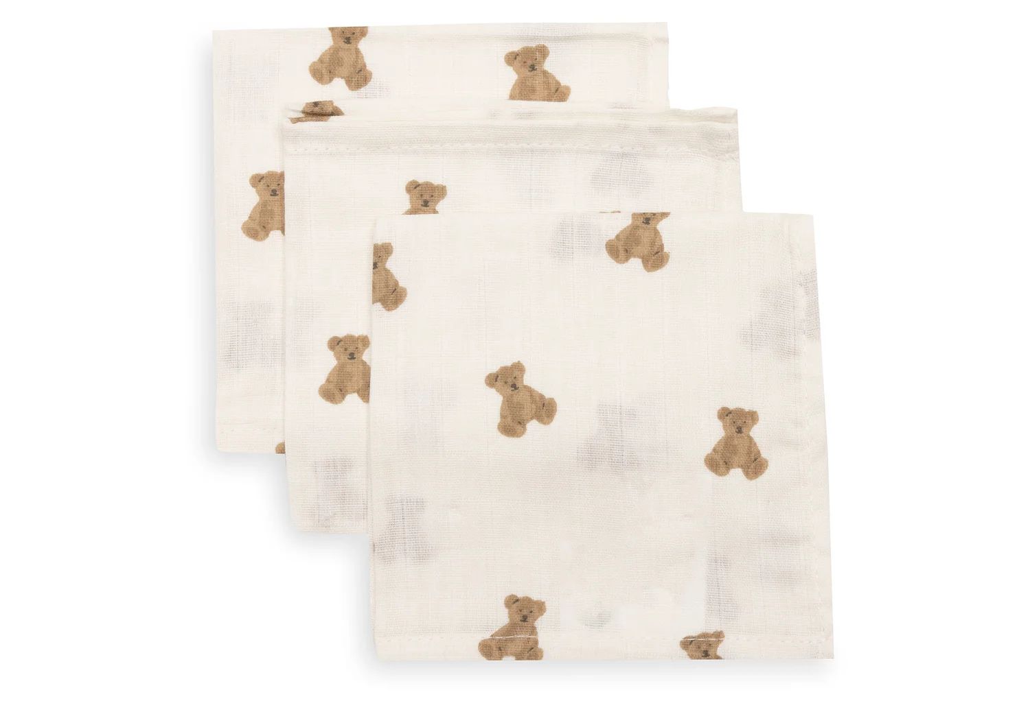Jollein Spucktuch Hydrophil 31x31 cm Mini Teddy Bear Bär 3 Stk