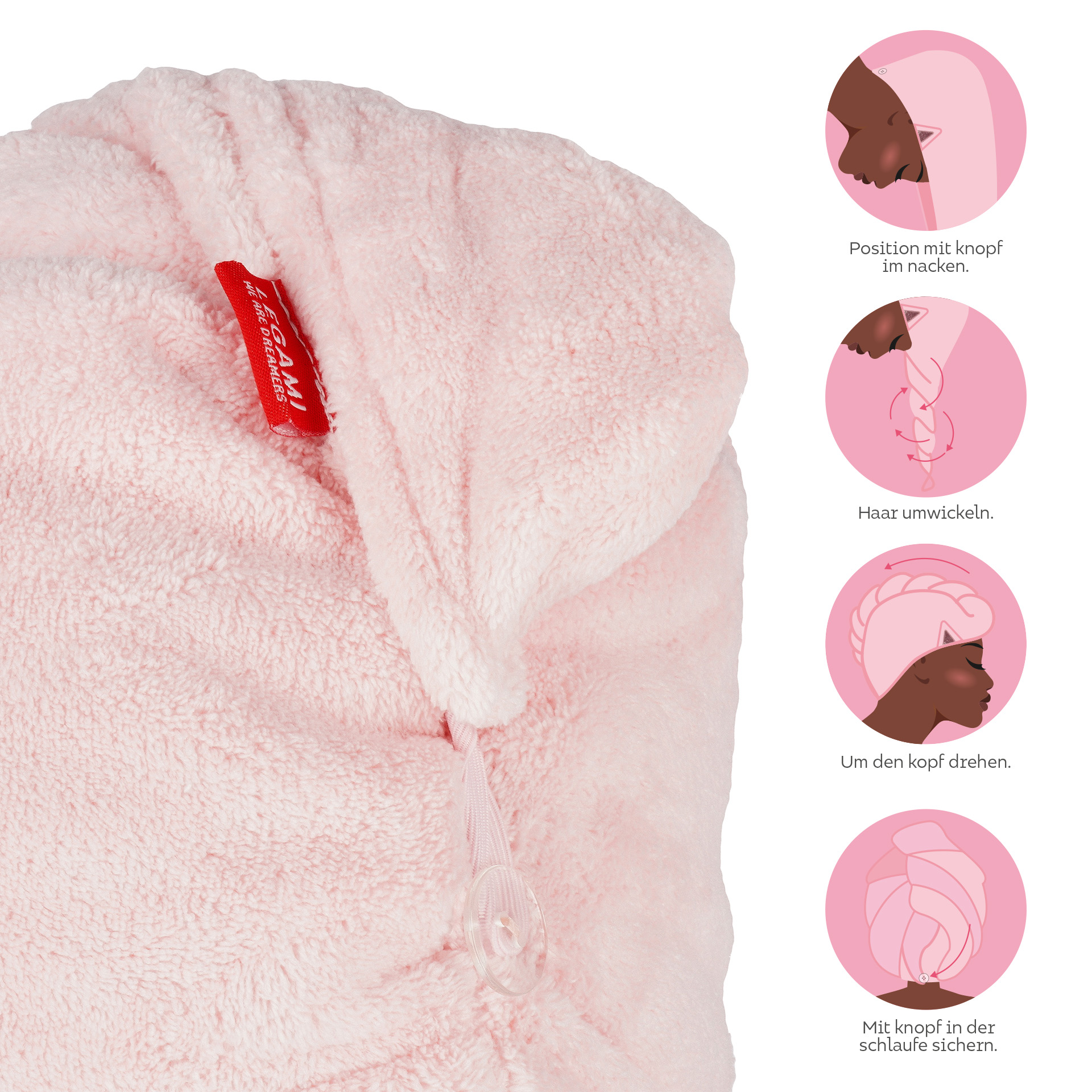 Legami Turban-Handtuch für die Haare - Love my Hair Meow