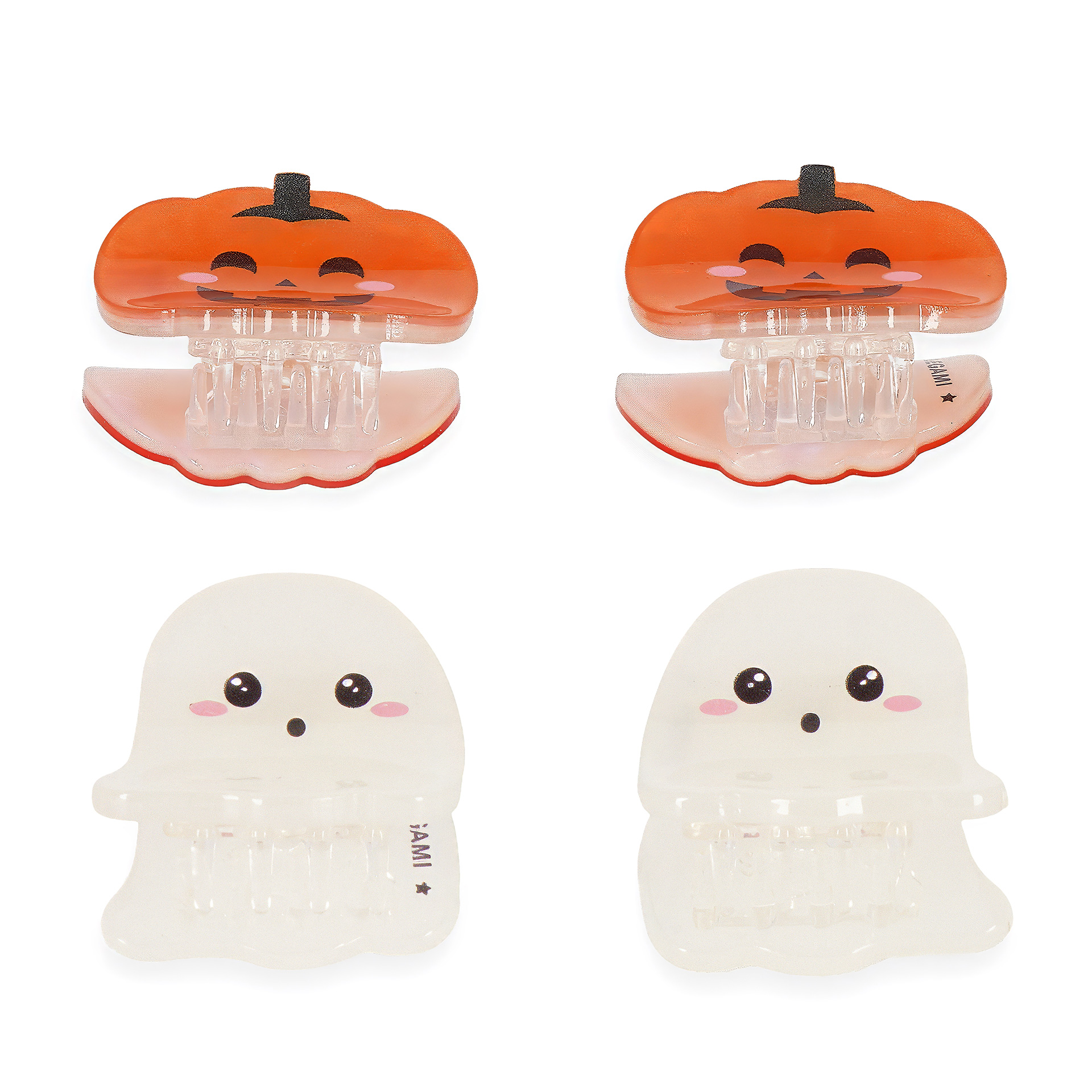 Legami Halloween Set aus 4 Mini-Haarclips Clip me Up Ghost & Pumpkin