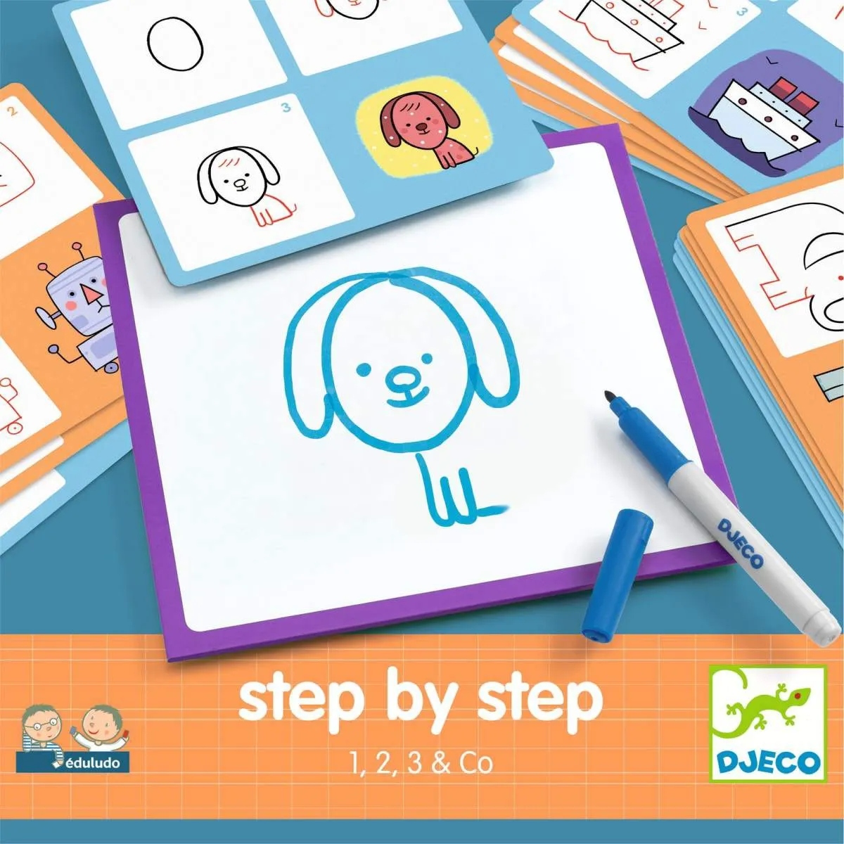 Djeco Lernspiel Step by Step 1, 2, 3