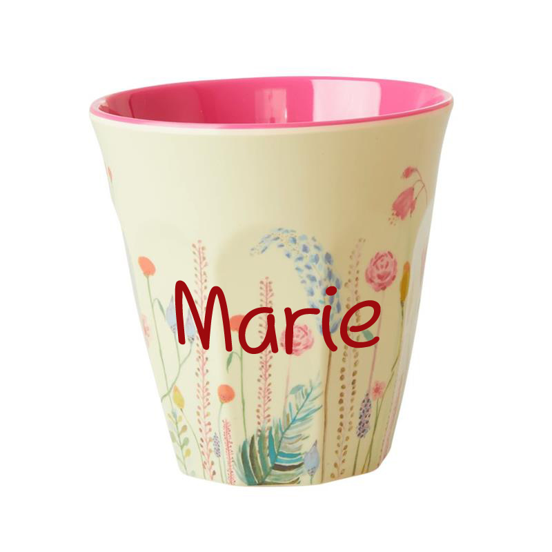 Elfenstall Rice Becher mit Wunsch-Namen personalisiert Medium Summer Flowers