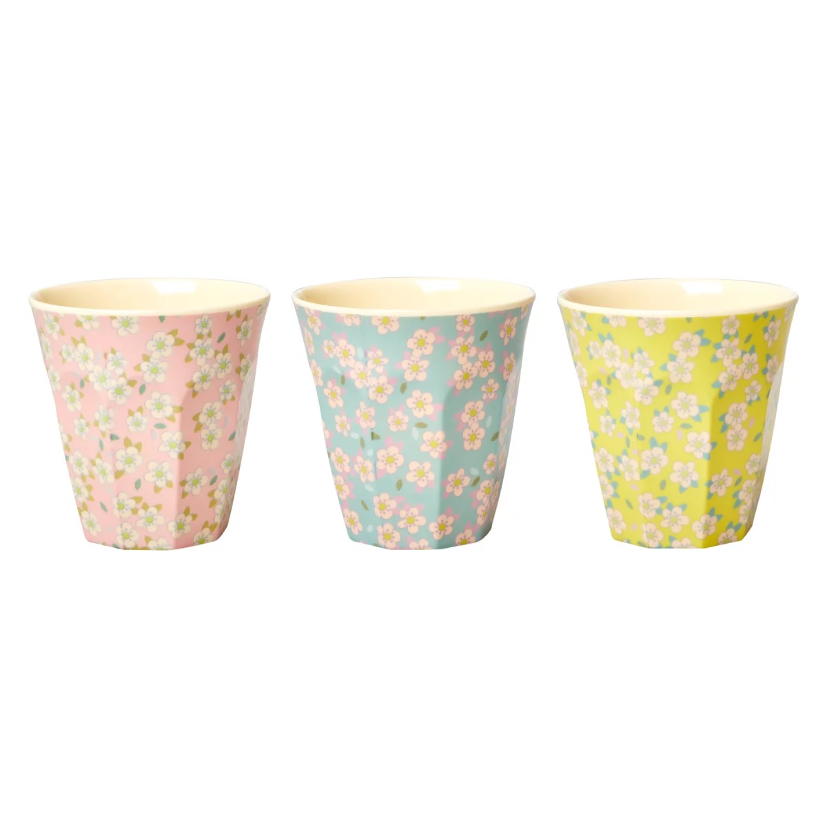 Rice Trinkbecher Melaminbecher aus 100% Melamin Blumen 3er Set