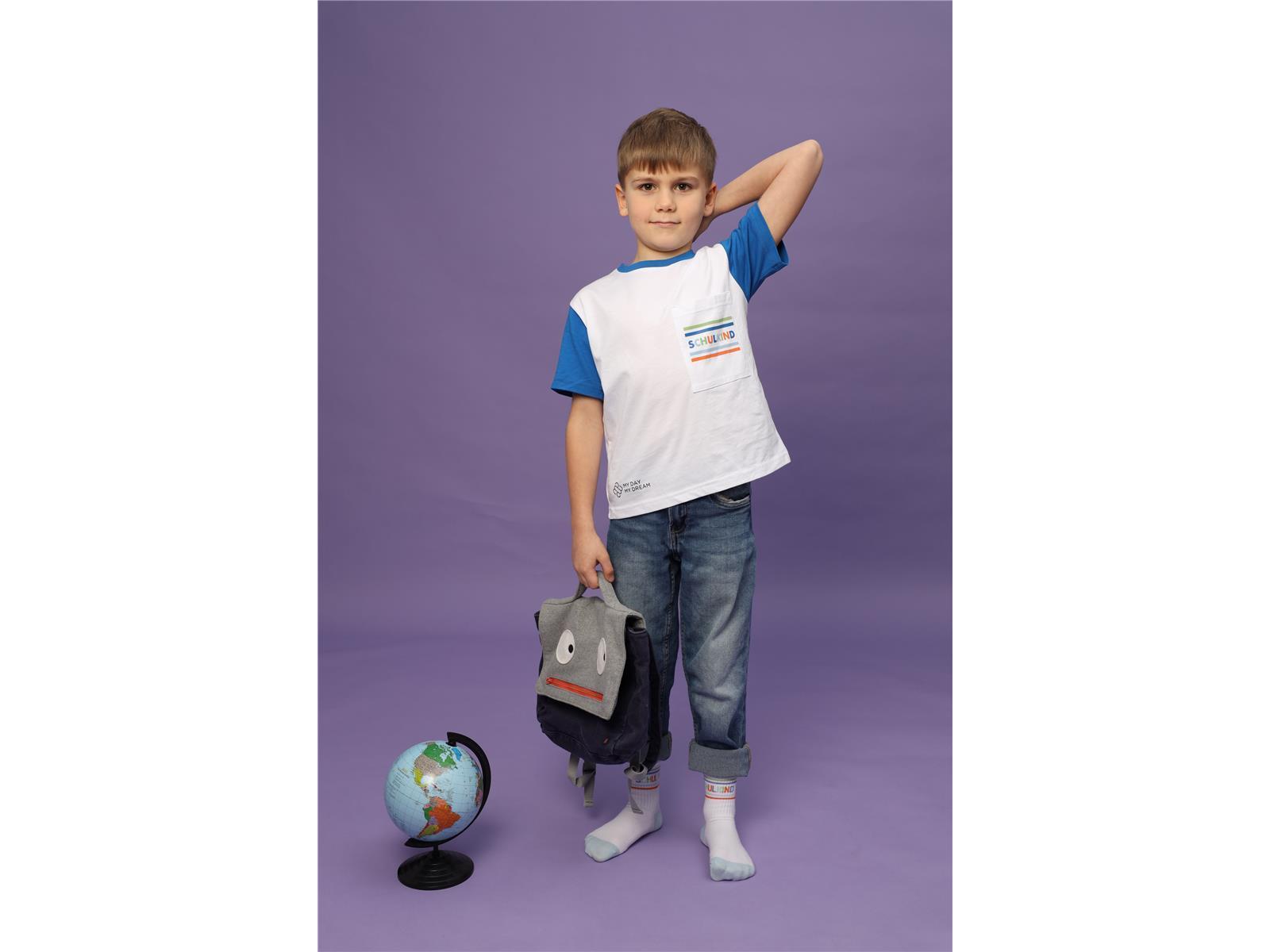 My Day My Dream T-Shirt Kindershirt Schulkind Blau 7-8 Jahre