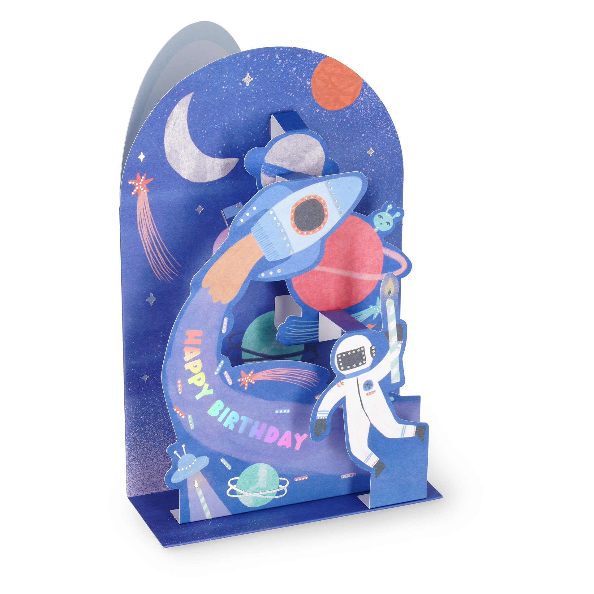 Legami Pop-Up Glückwunschkarte Grußkarte Happy Birthday Space Weltall