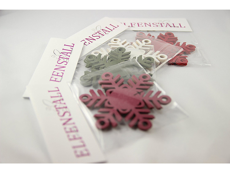 Elfenstall Namenskärtchen 10 Stück Eisblume Rot Elfenstall Namenskärtchen 10 Stück Eisblume Rot