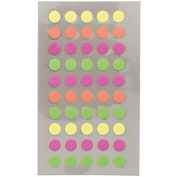 Rico Design Paper Poetry Office Sticker Aufkleber Punkte 8 mm neonmix 4 Bögen