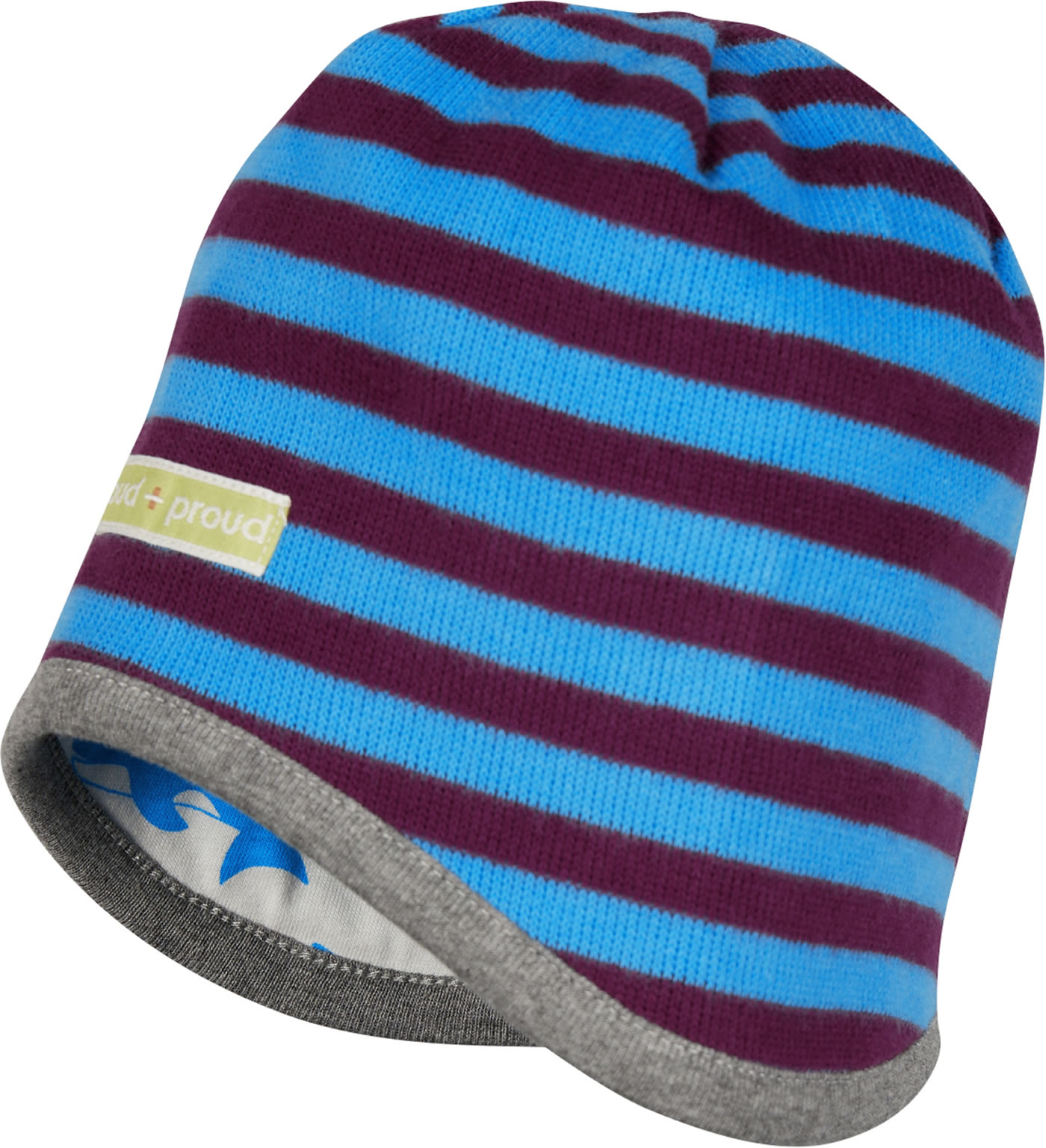 Loud + Proud Wendemütze Kindermütze Wal Plum Aqua 98/104