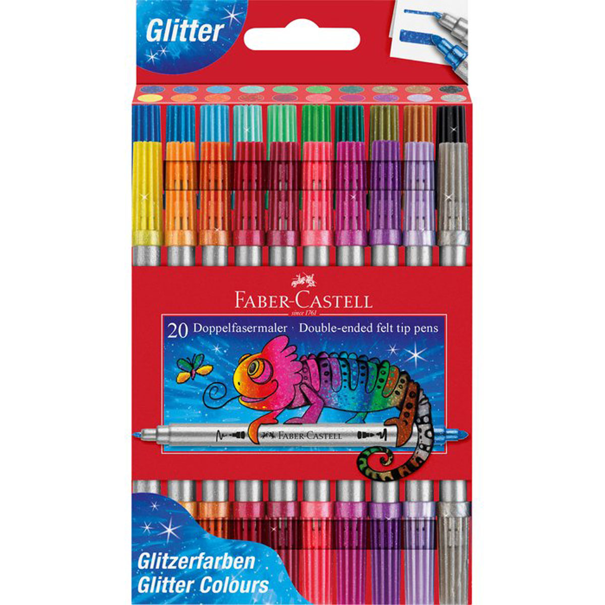 Faber Castell Doppelfasermaler Glitzer Filzstifte 20 Stück