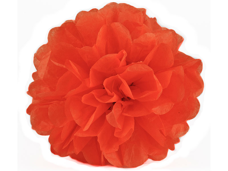 Elfenstall Seidenpapier PomPom in orange 15 cm