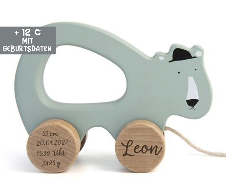 Trixie Holz-Nachziehtier Mr. Polar Bear Eisbär