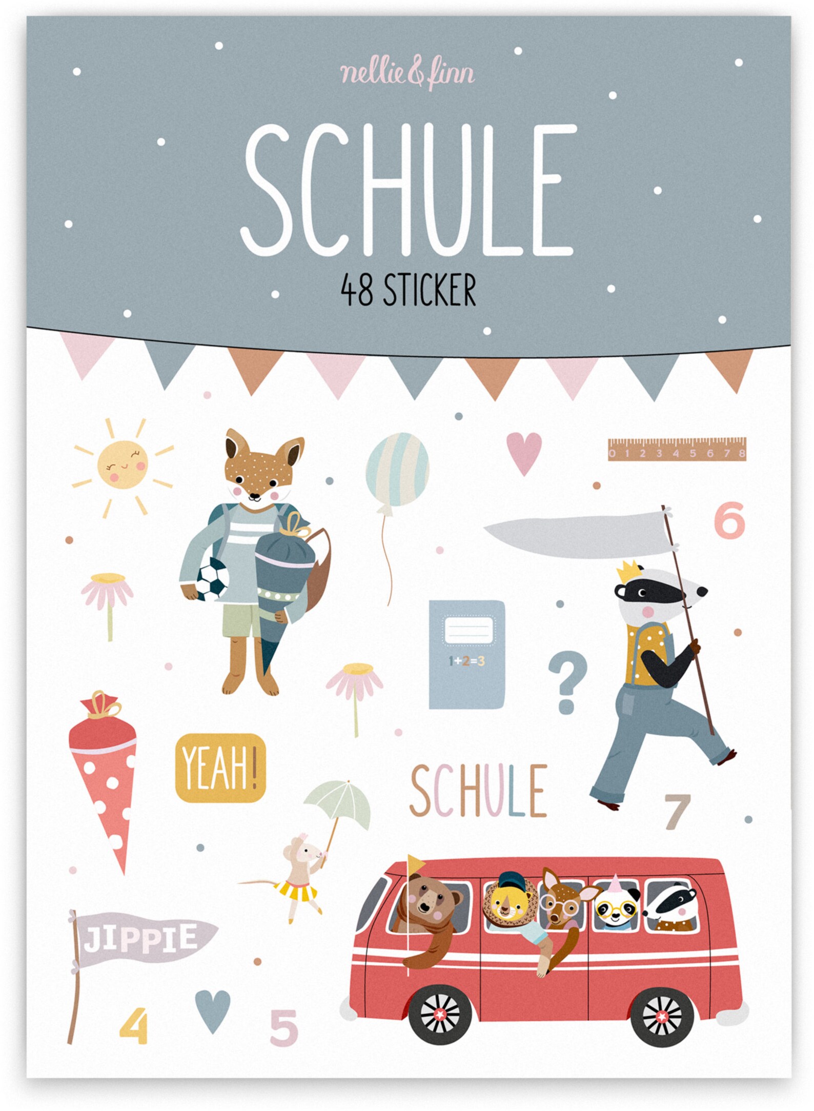 Nellie & Finn Sticker Schule Schulanfang Nellie & Finn Sticker Schule Schulanfang