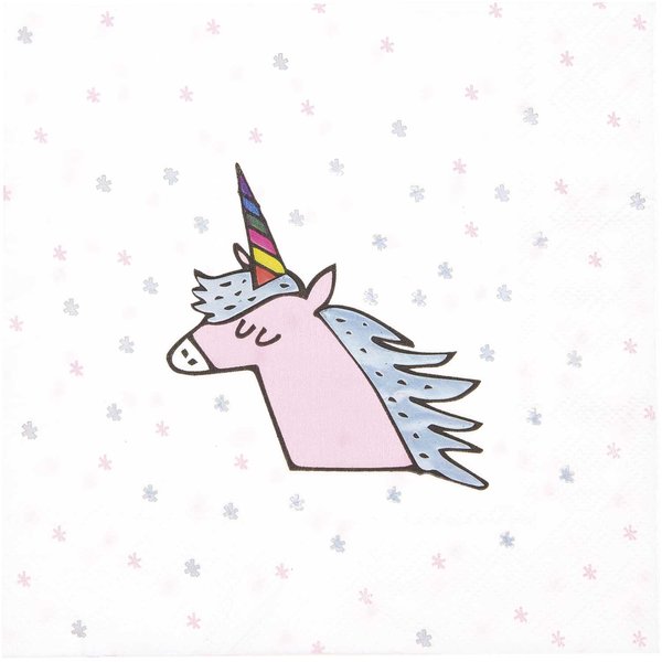 Rico Design YEY Let's Party Servietten Einhorn 33 x 33cm 20 Stück