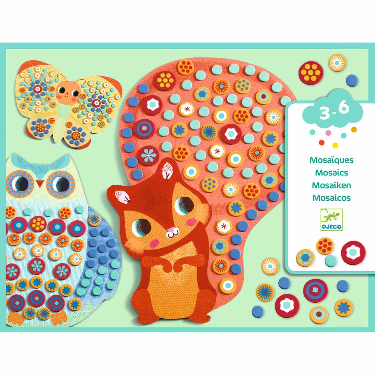 Djeco Mosaik Milfiori Waldtiere für Kinder 3-6 Jahren Djeco Mosaik Milfiori Waldtiere für Kinder 3-6 Jahren