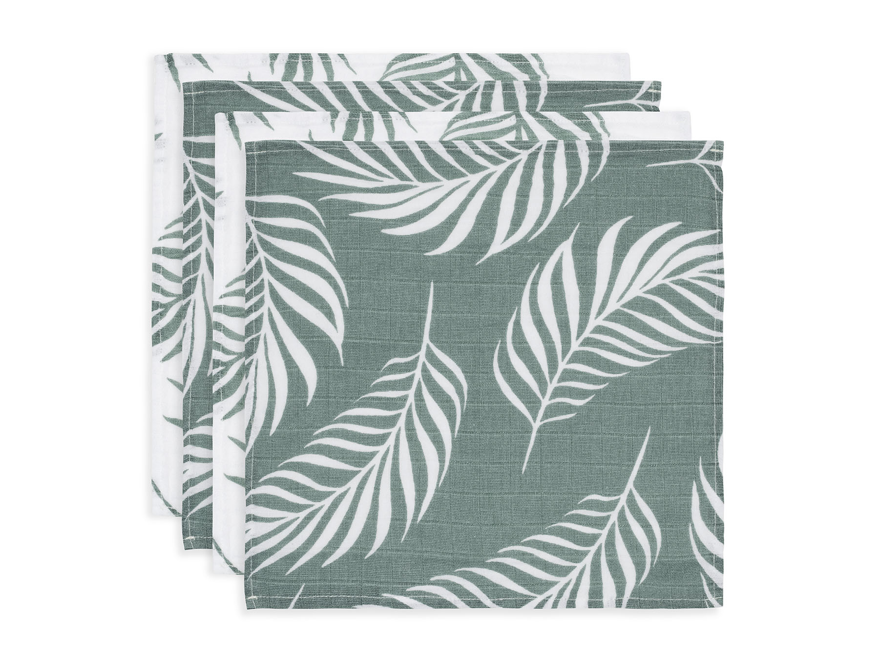 Jollein Spucktuch Hydrophil 70 x 70 cm Nature Grün 4 Stück