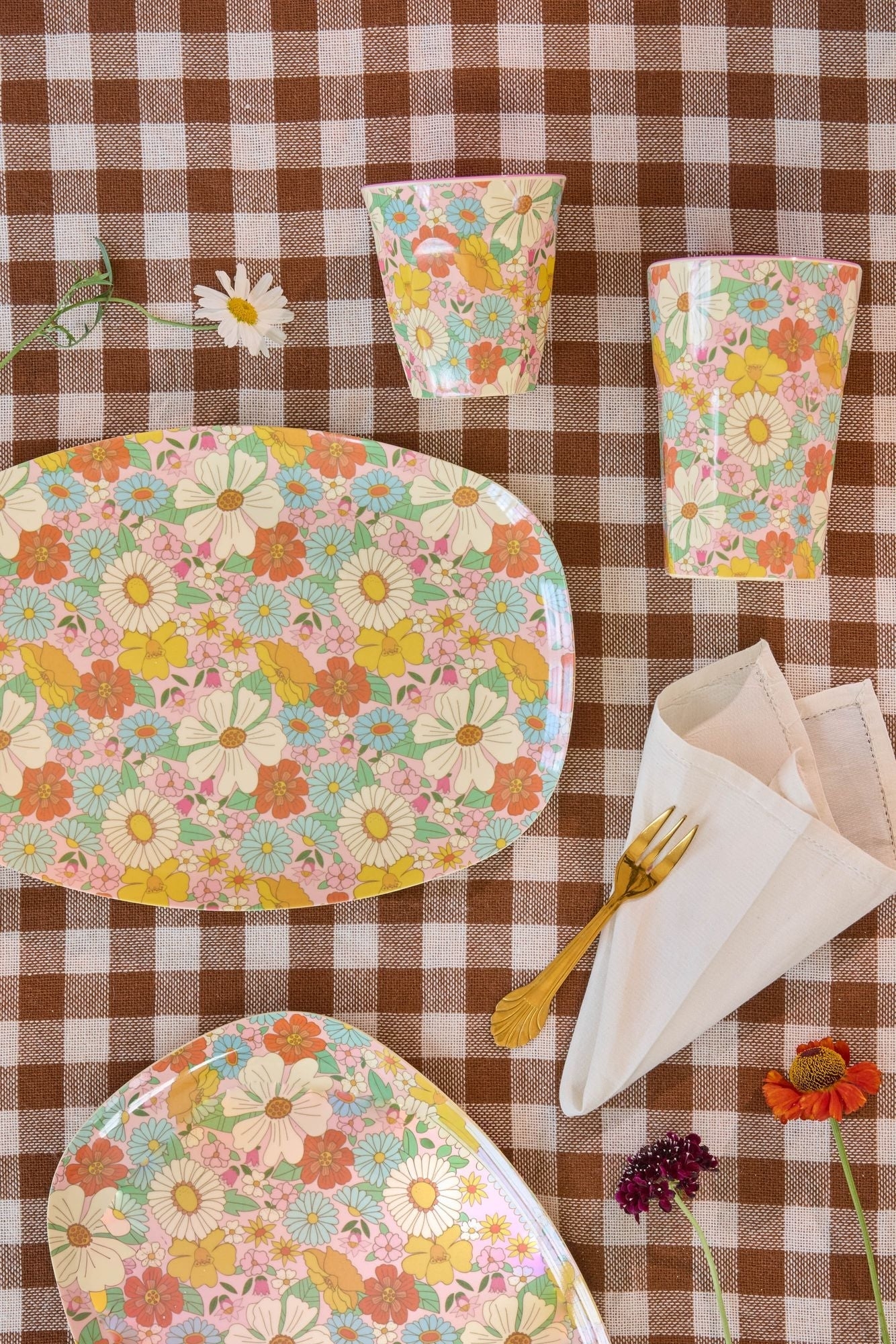 Rice Trinkbecher Melaminbecher Flower Power Print Medium