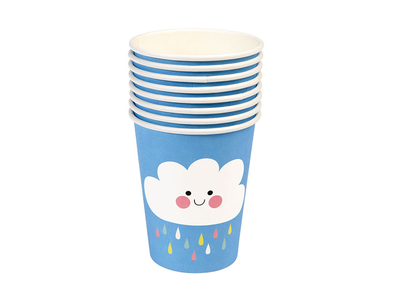 Rex International Kinder Pappbecher mit Motiv Happy Cloud, 8 Stück