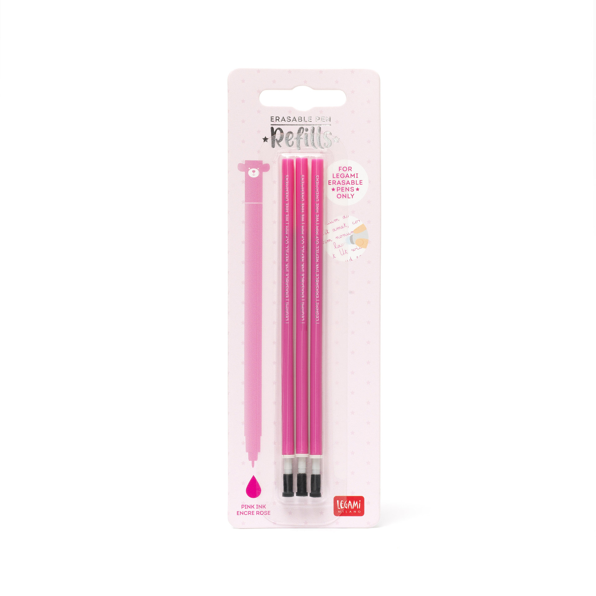 Legami 3 Ersatzminen für löschbaren Gelstift Pink
