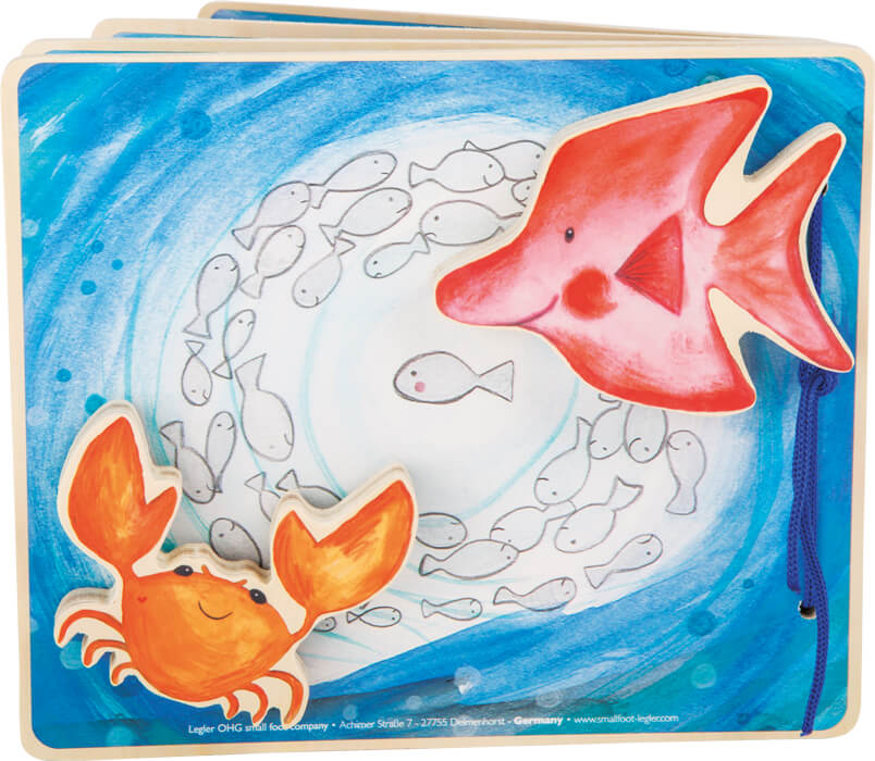 Small Foot interaktives Bilderbuch aus Holz Unterwasserwelt