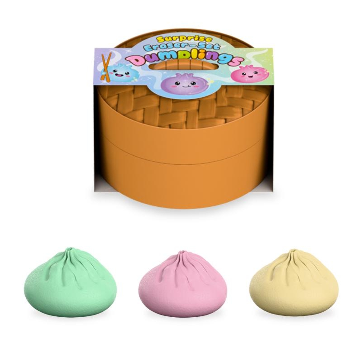 Trendhaus Radierer Radiergummi Dumpling 3er Set