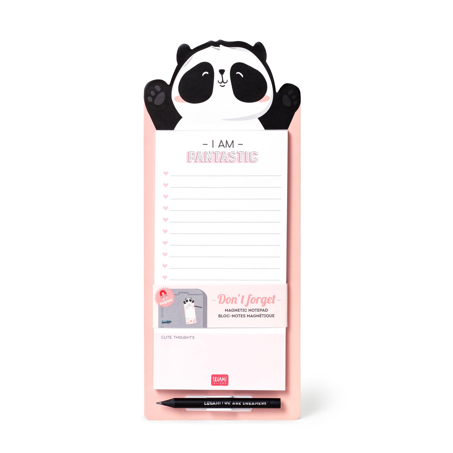 Legami Magnet-Notizblock mit 60 Blättern - Don‘t Forget Panda