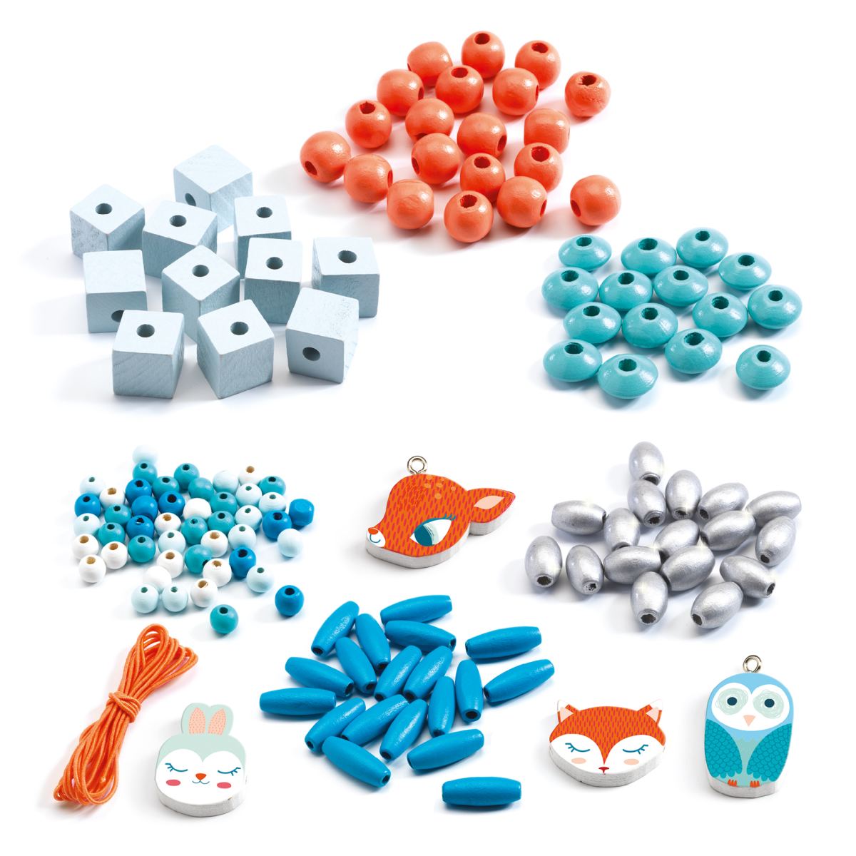 Djeco Schmuck basteln Holzperlen Motiv kleine Tiere Djeco Schmuck basteln Holzperlen Motiv kleine Tiere