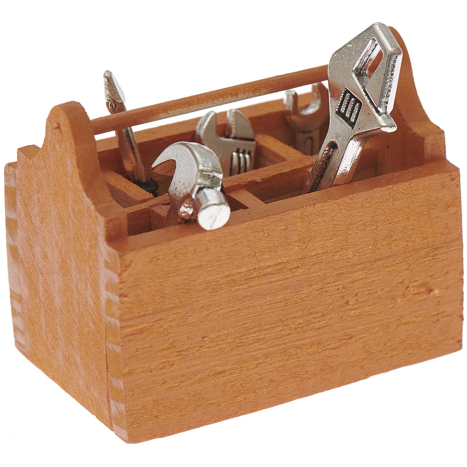 Rico Design Miniatur Wichtel Werzeugkoffer mit Werkzeug 7tlg. Rico Design Miniatur Wichtel Werzeugkoffer mit Werkzeug 7tlg.