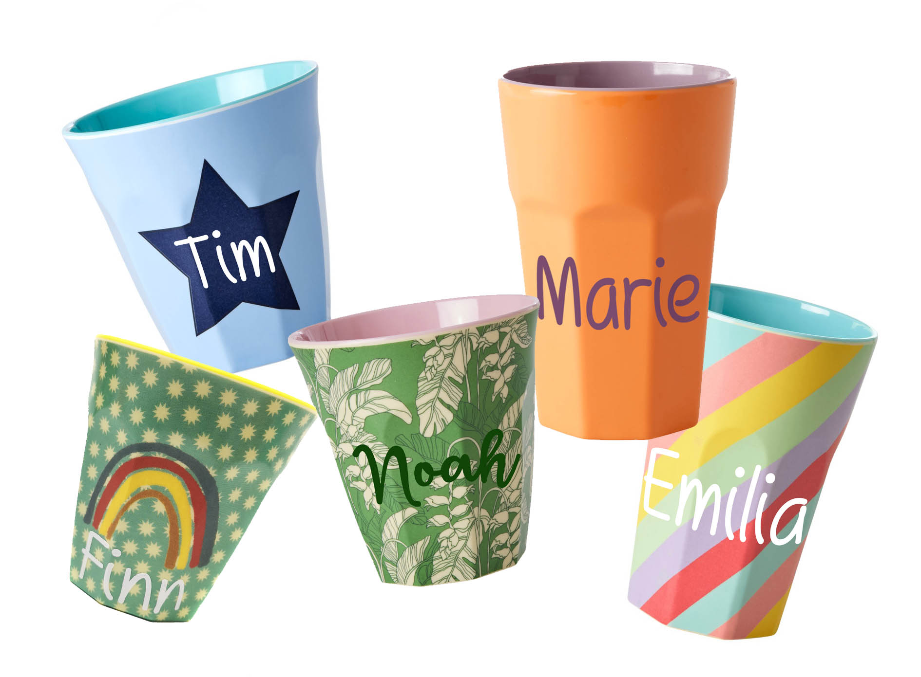 Personalisierung Wunschname Vinylfolie für Becher, Flaschen & Co.