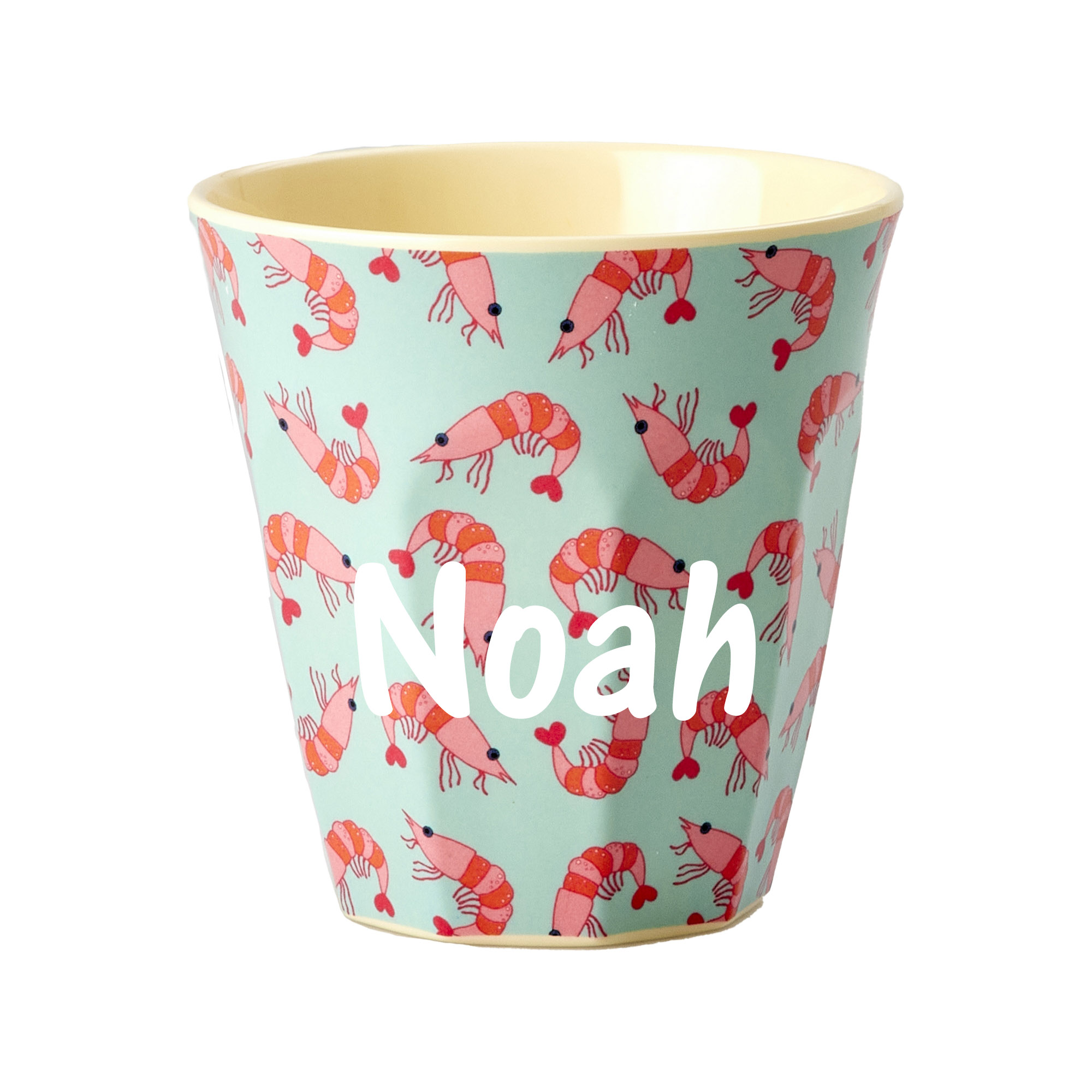 Elfenstall Rice Becher mit Wunsch-Namen personalisiert Shrimp Medium