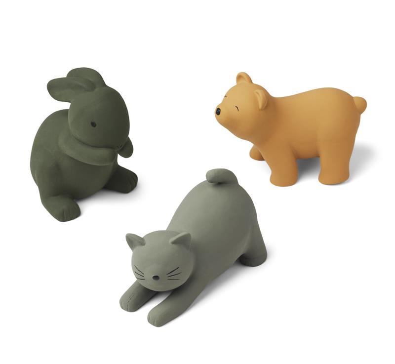 Liewood Badewannspielzeug Tiere David aus Naturkautschuk Green multi, 3er Set