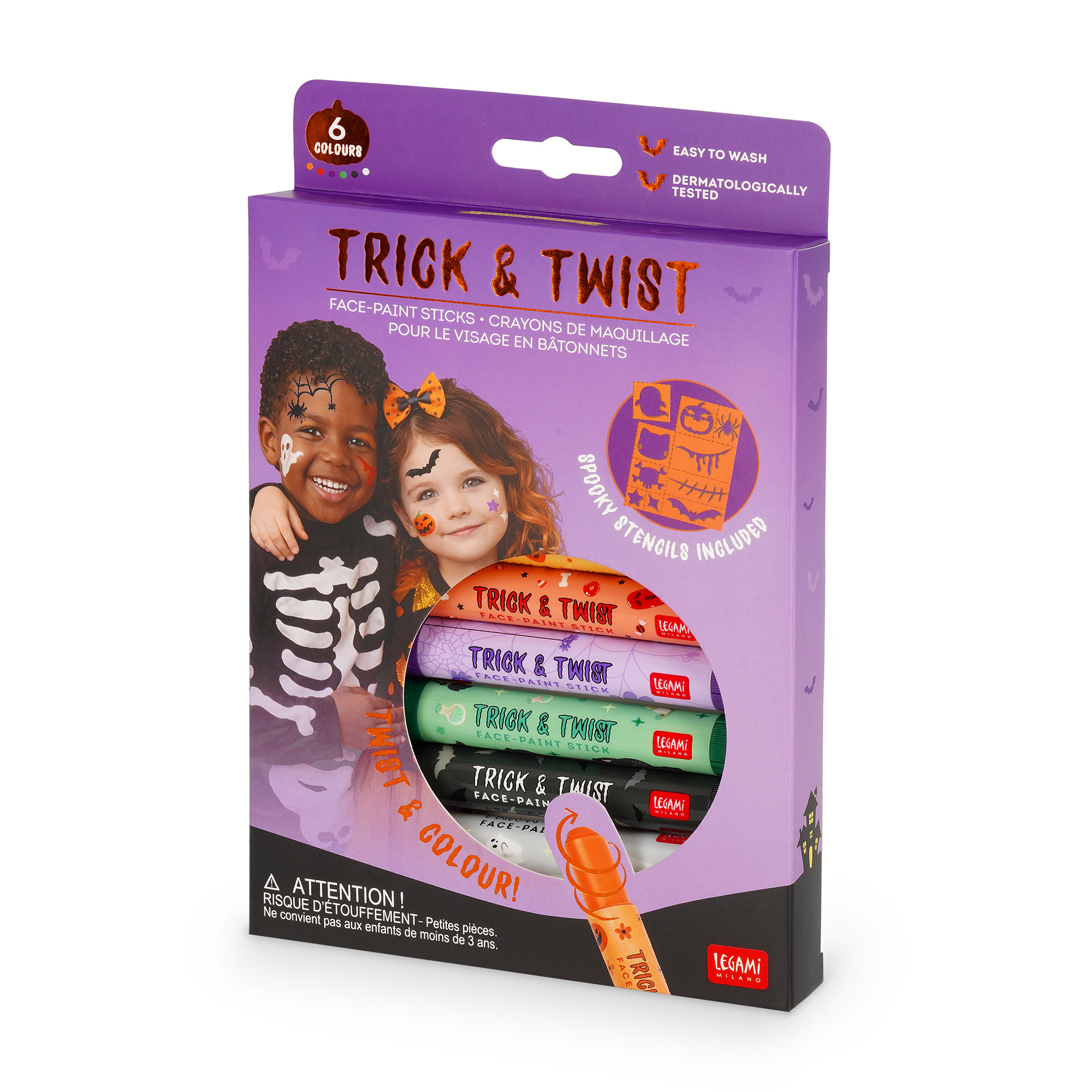 Legami Trick & Twist Set mit 6 Schminkstiften Halloween