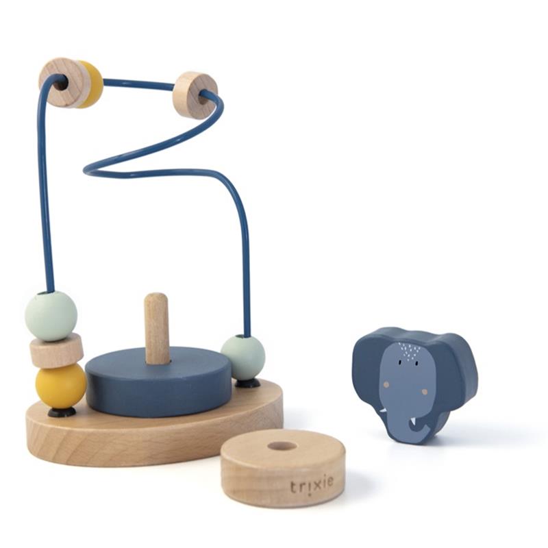 Trixie Baby Motorikschleife aus Holz Elefant blau Trixie Baby Motorikschleife aus Holz Elefant blau
