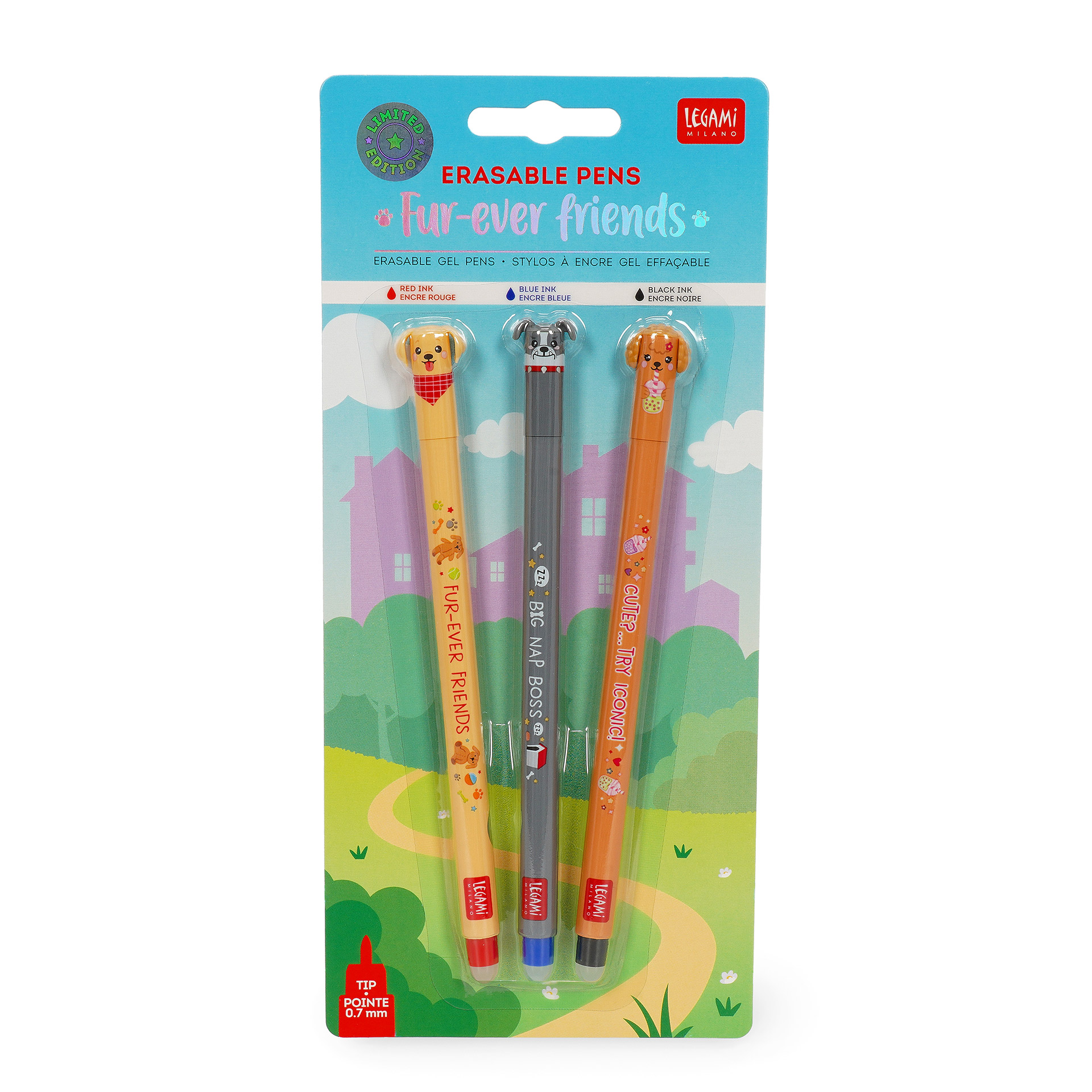 Legami 3er Set Löschbare Gelstifte Gel Pens Fur-ever Friends