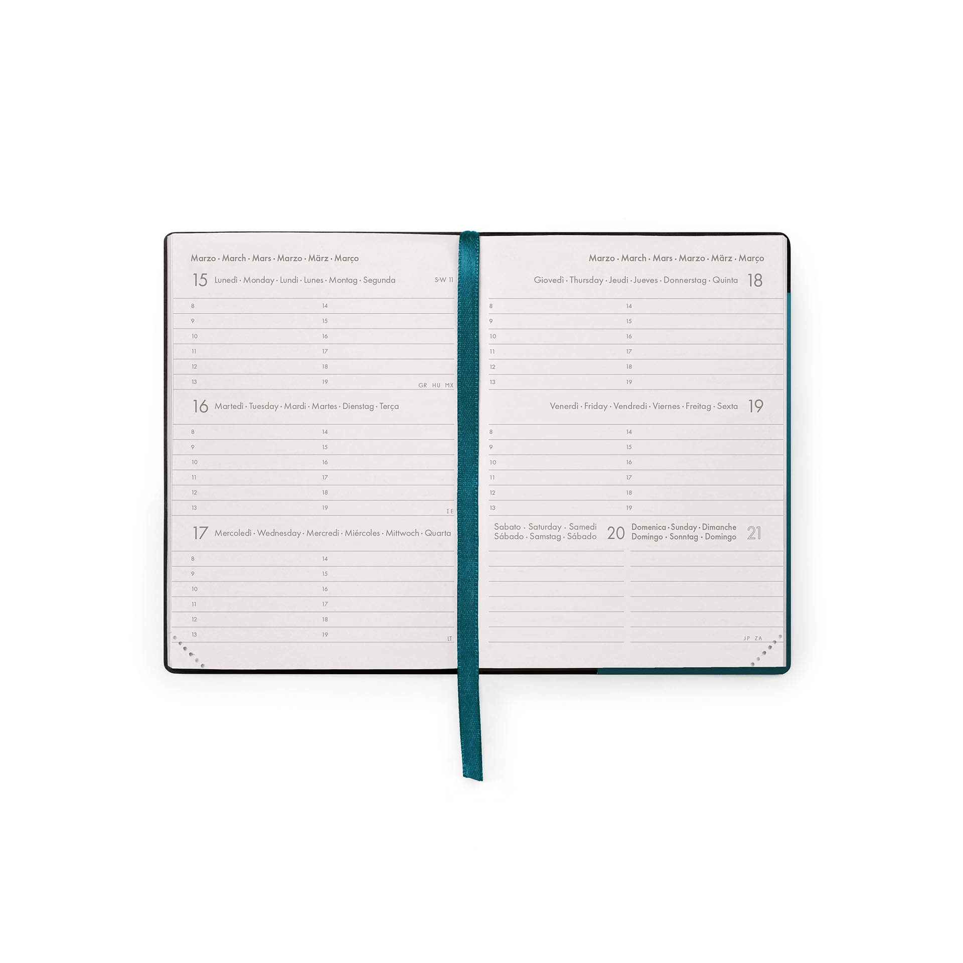 Legami Kalender Terminplaner für 12 Monate Wochenübersicht Small 2027 Deep Teal