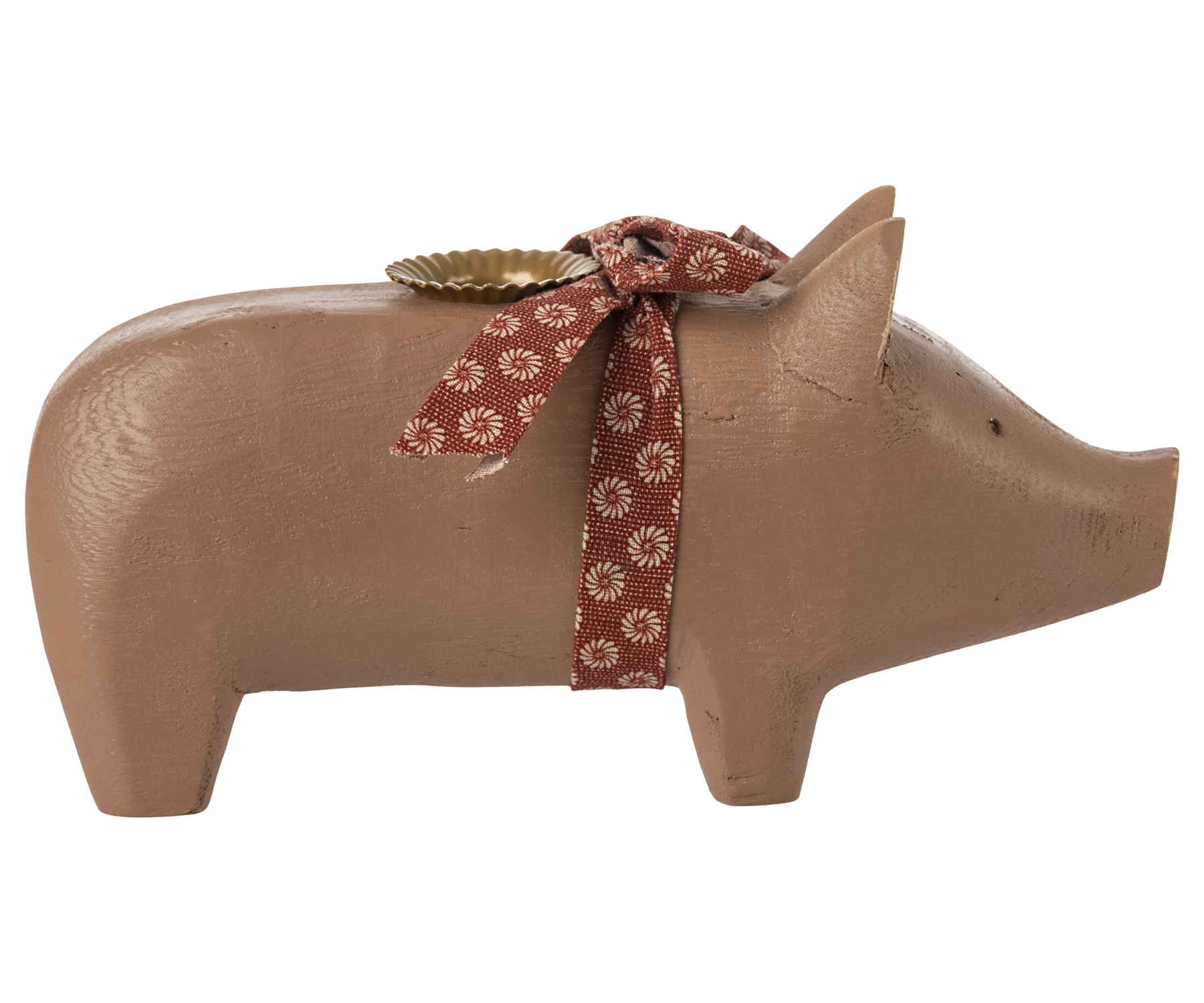 Maileg Kerzenhalter aus Holz Holzschwein Medium Altrosa