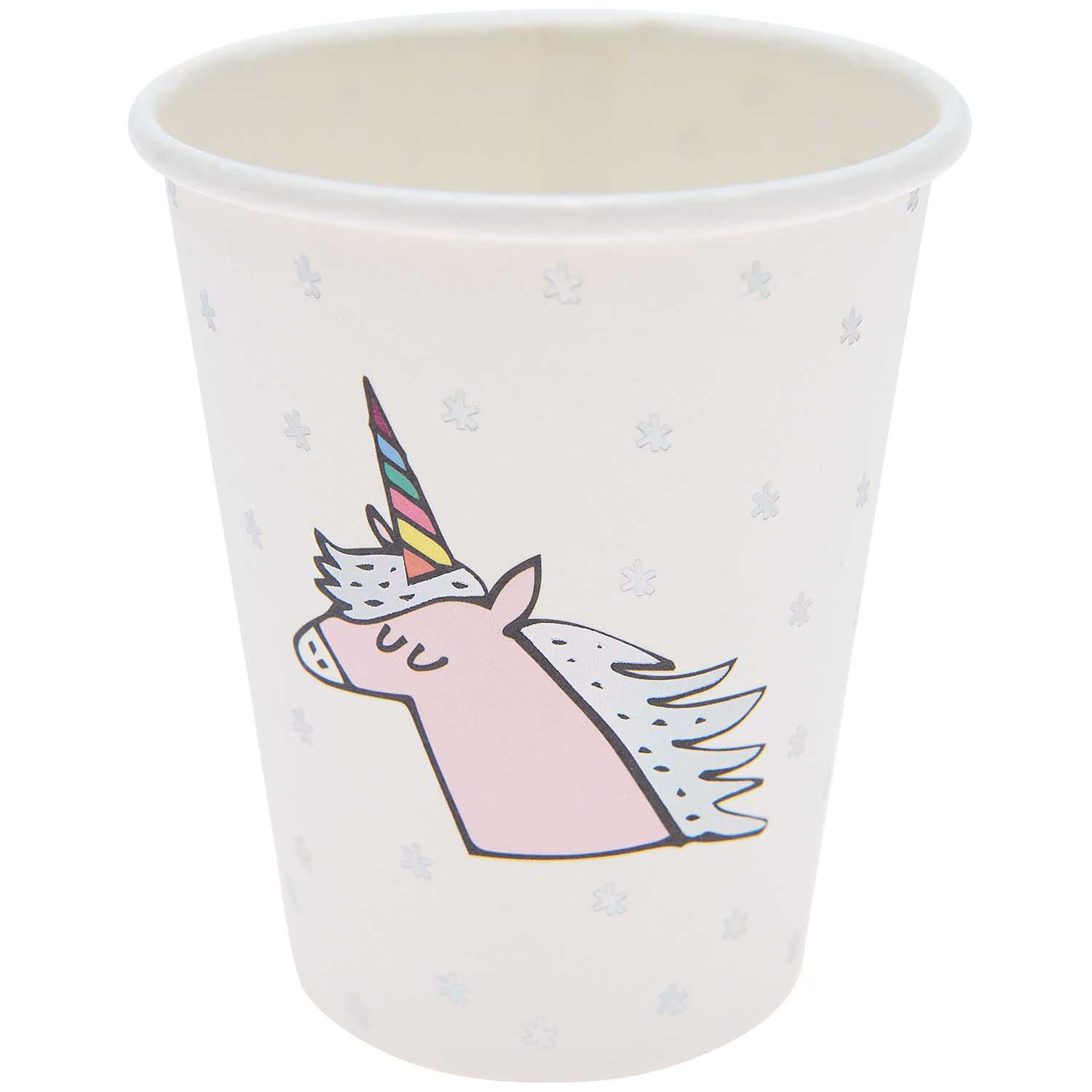 Rico Design Einhorn Pappbecher Partybecher, 12 Stück  200 ml