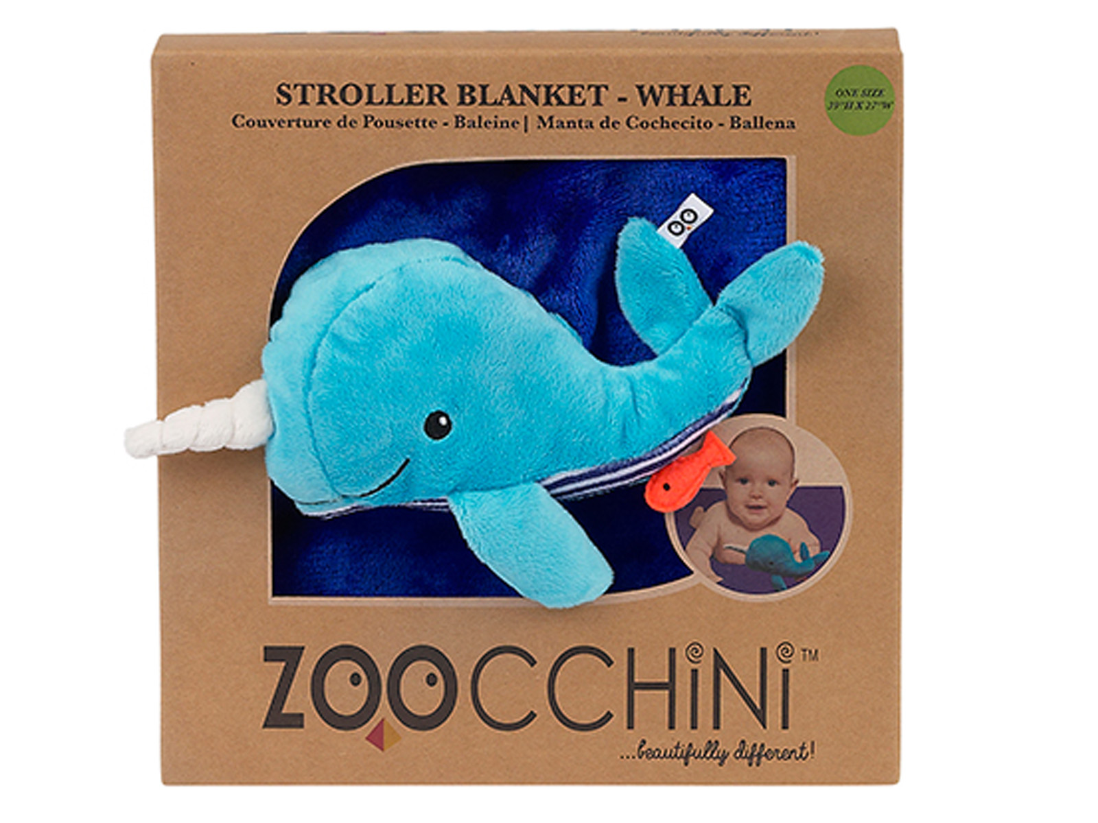 Zoocchini Kinderwagendecke aus Fleece Wal