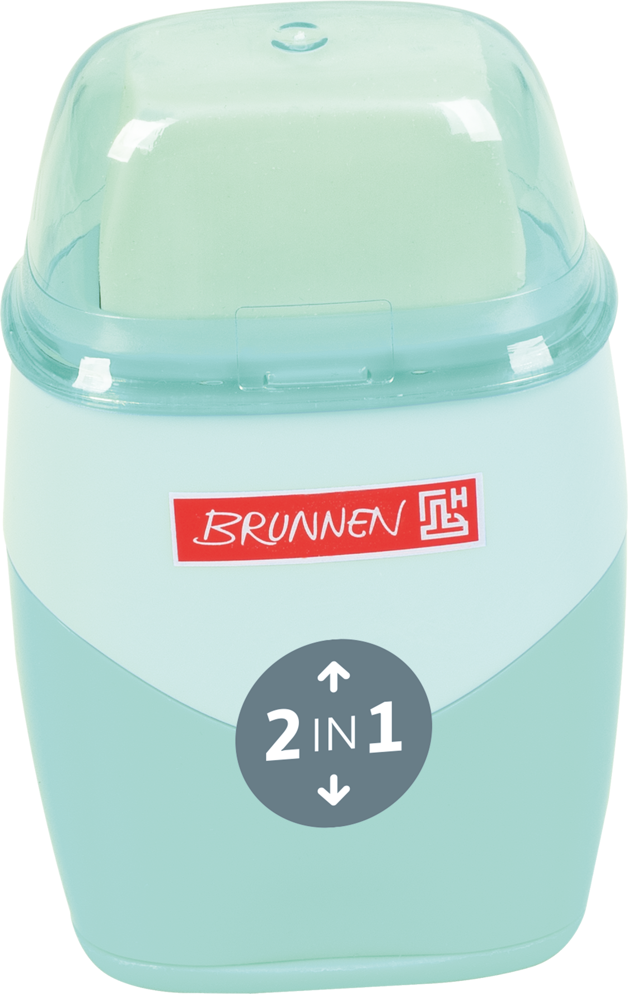 Brunnen 2 in 1 Dosenspitzer mit Radiergummi Colour Code mint