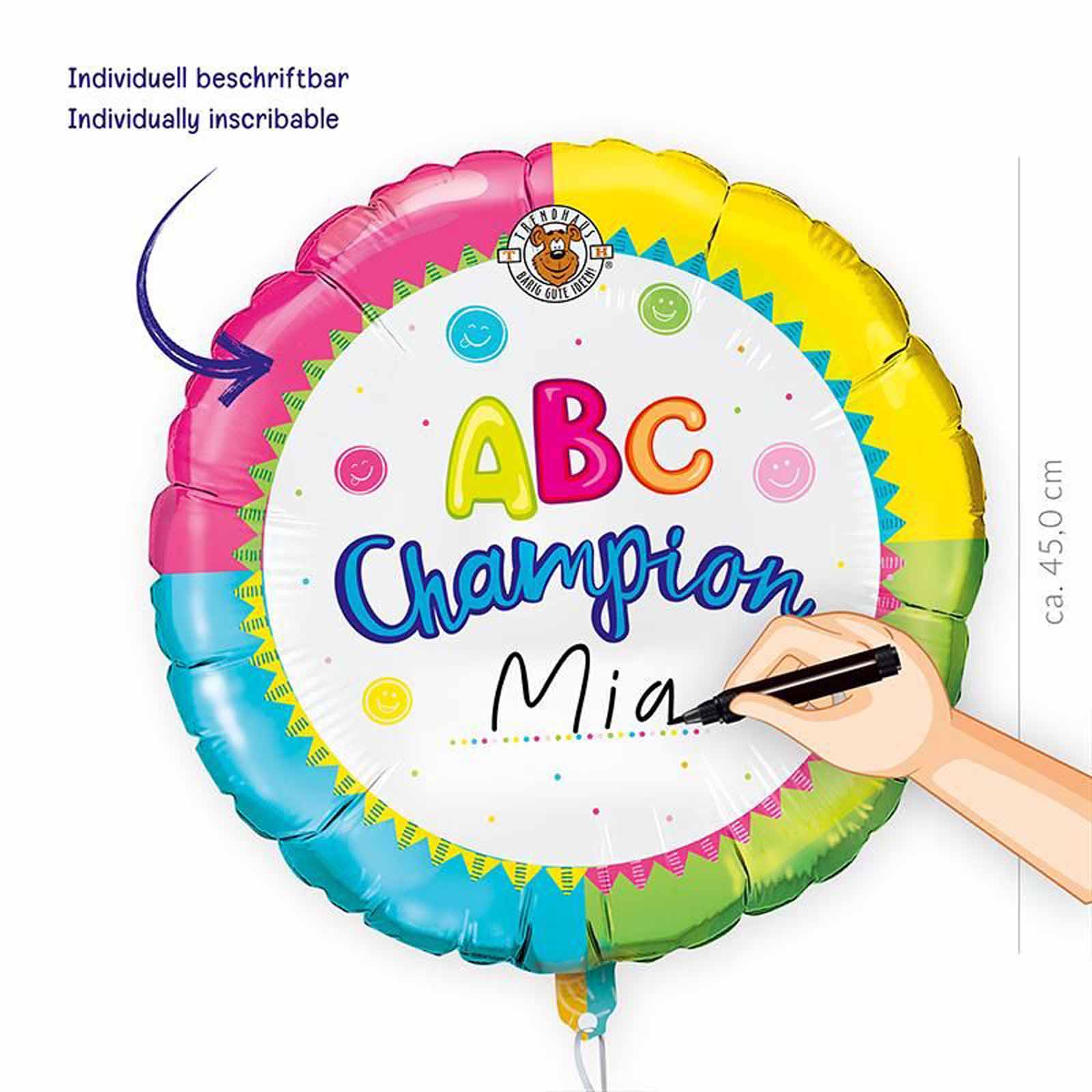 Trendhaus ABC Champions Folienballon Schulanfang sortiert Trendhaus ABC Champions Folienballon Schulanfang sortiert
