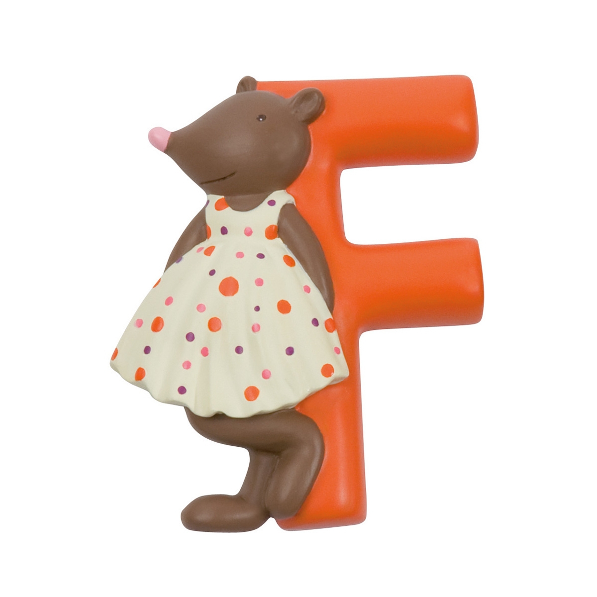 Moulin Roty Buchstabe F mit Maus Orange