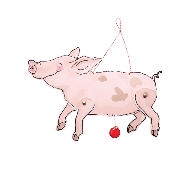 krima & isa Bastelbogen Hampelmann Schwein Ferkel