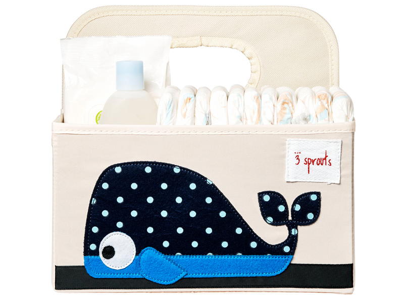 3 Sprouts Wicketischorganizer Wickelutensilo Windel-Organizer Wal