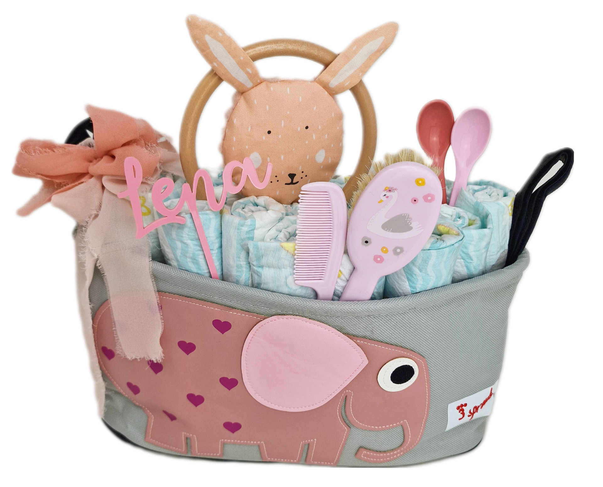 Elfenstall Windeltorte 3 Sprouts Kinderwagentasche Elefant