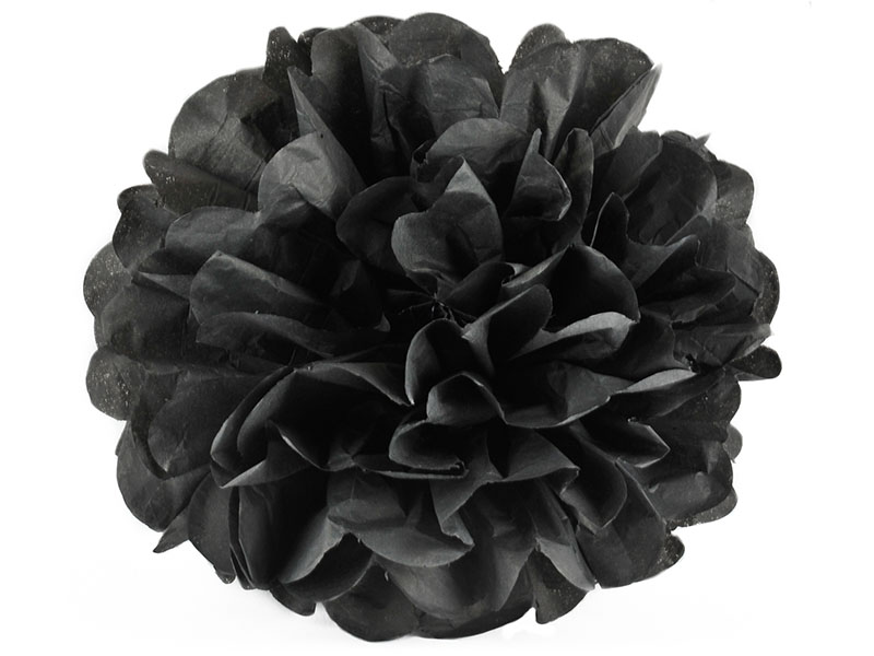 Elfenstall Seidenpapier PomPom in schwarz 25 cm