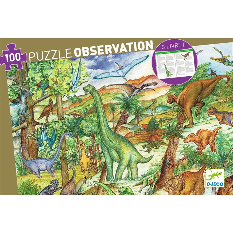 Djeco Puzzle Wimmelpuzzle Motiv Dinosaurier - 100 Teile Djeco Puzzle Wimmelpuzzle Motiv Dinosaurier - 100 Teile