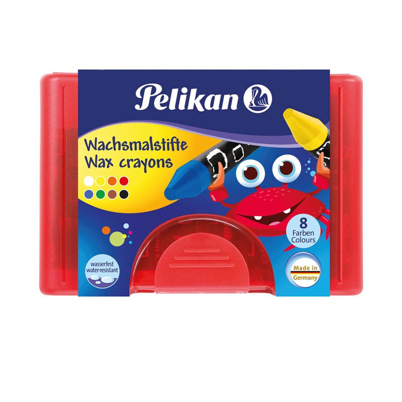 Pelikan Wachsmalstifte mit Hülle rot wasserfest 8 Sück