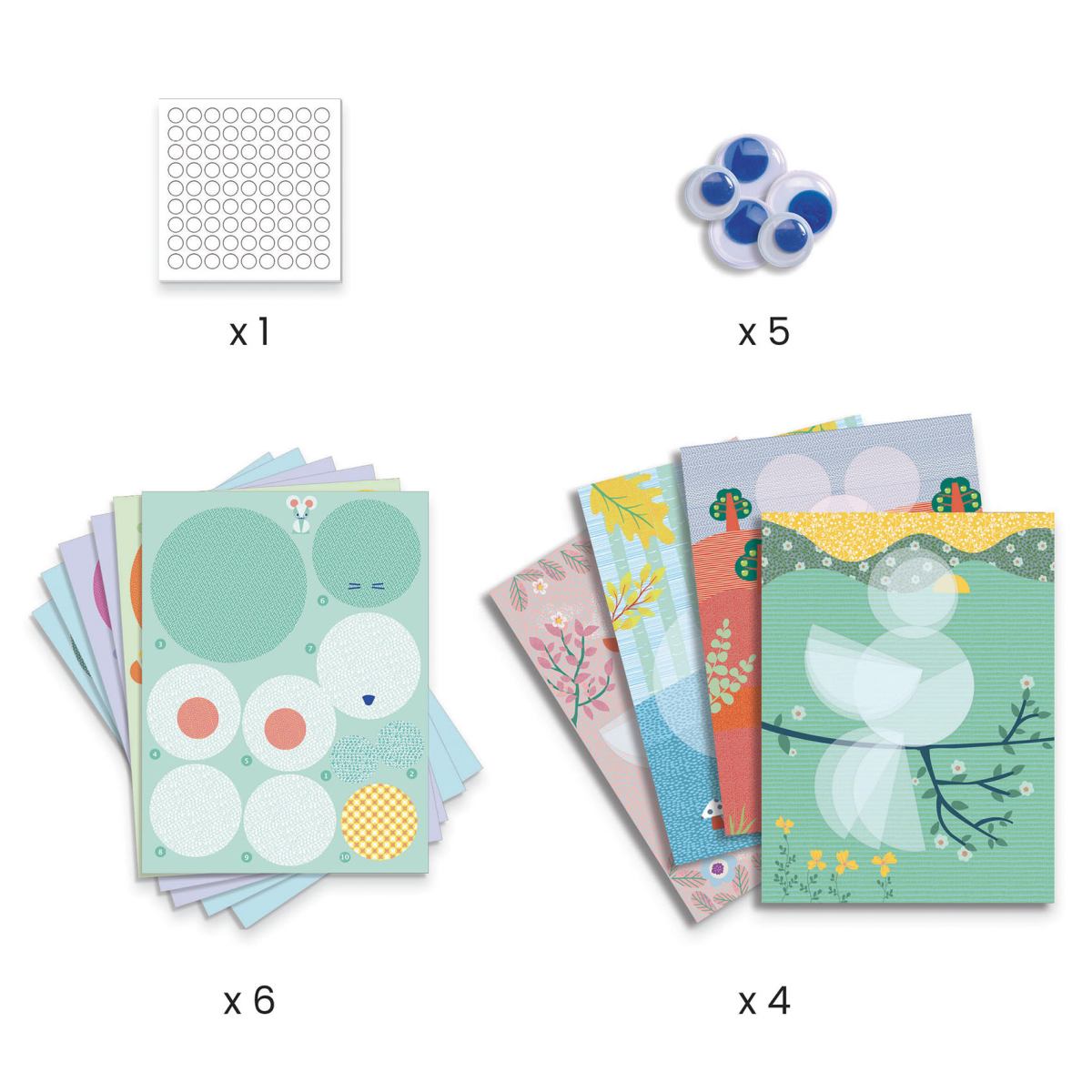 Djeco Bastelset Stickerbilder Rundherum