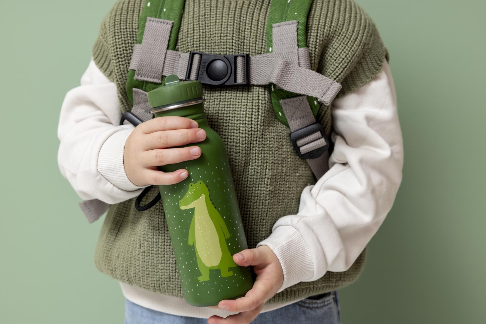 Trixie Trinkflasche aus Edelstahl Mr Alligator grün 500 ml