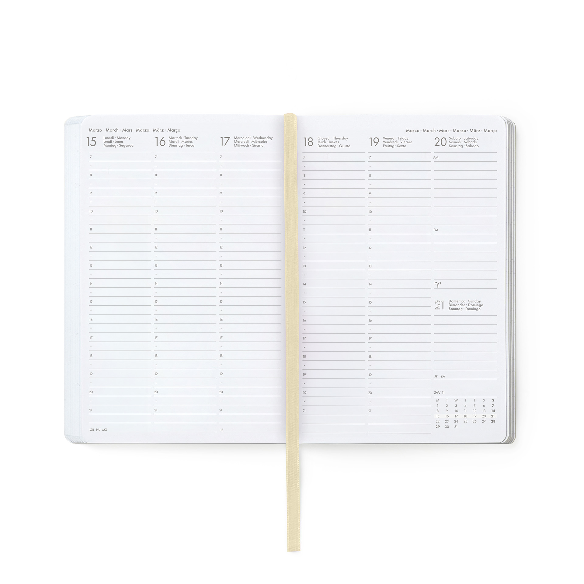 Legami Kalender Wochenplaner für 12 Monate Medium 2027 Croissant