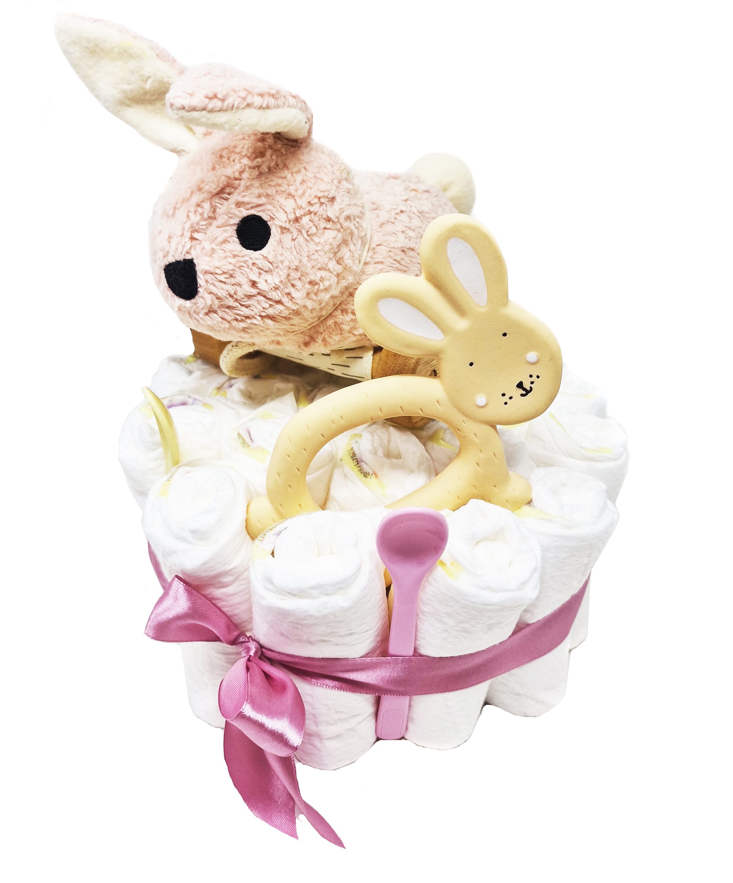 Elfenstall Windeltorte Pamperstorte mit Nachziehtier Hase Kaninchen Elfenstall Windeltorte Pamperstorte mit Nachziehtier Hase Kaninchen